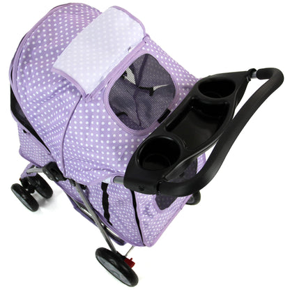 Pet Travel Dog Stroller Pushchair Available in 7 Colours (Purple)