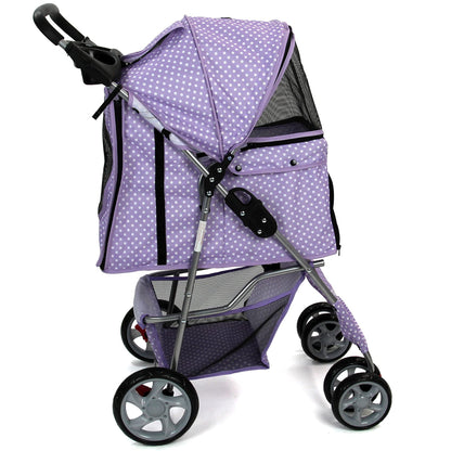 Pet Travel Dog Stroller Pushchair Available in 7 Colours (Purple)