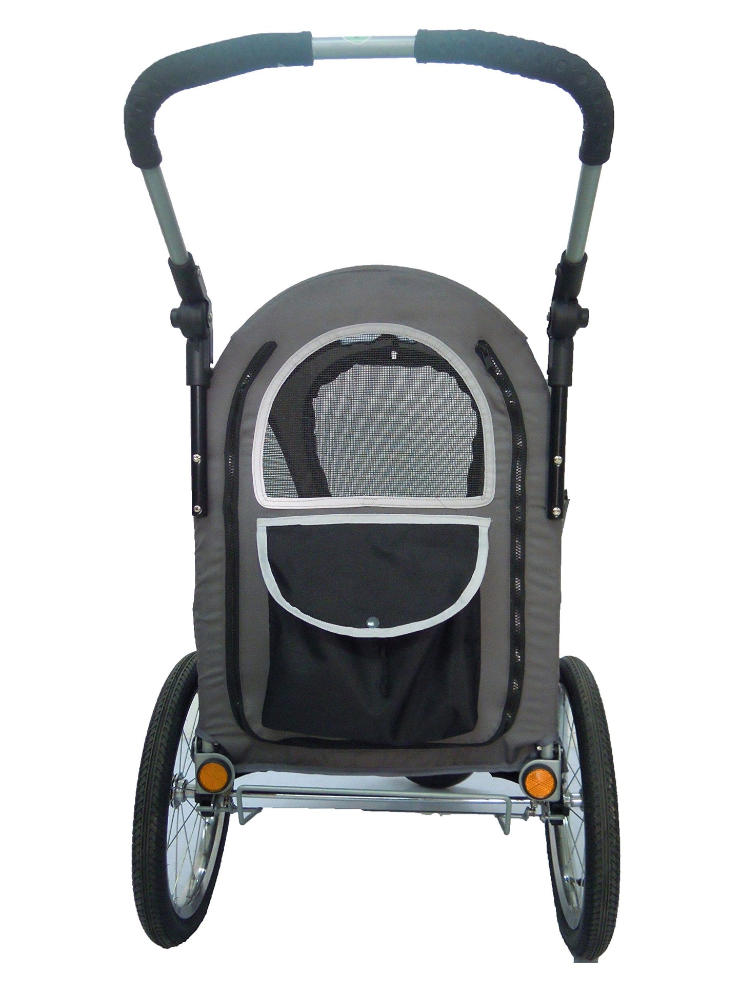 Innopet Large Dog Pram - Dog Stroller - Dog Pushchair - Pet Stroller - Dog Buggy - Pet Pram - Dog Trolley for Large/Medium Dogs and Cats - IPS-055/AT, Grey/Black/Silver/UK. Free Rain and Wind Cover