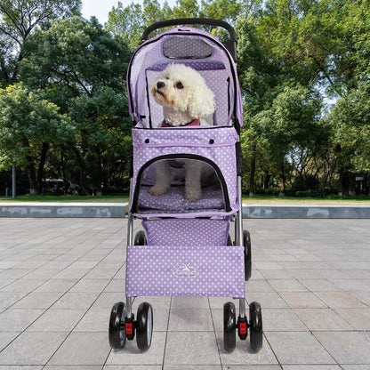 Pet Travel Dog Stroller Pushchair Available in 7 Colours (Purple)