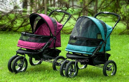 No-Zip Double Pet Stroller- Boysenberry