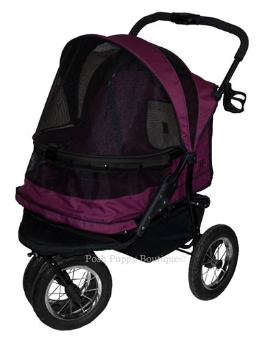 No-Zip Double Pet Stroller- Boysenberry